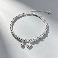 adjustable tassel 999 silver mala bracelet